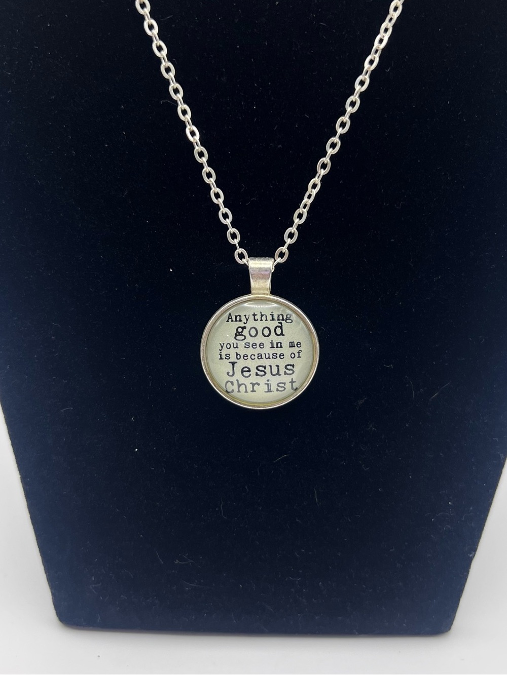 Faith-Inspired Silver Pendant Necklace - 'Anything Good'